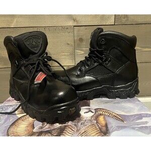 NEW Rocky Alpha Force 6” Black Leather Men’s Boots Size 4.5 M Waterproof